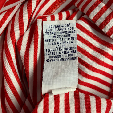 POLO by RALPH LAUREN Size L Red White Stripe Polyester Blend Polo