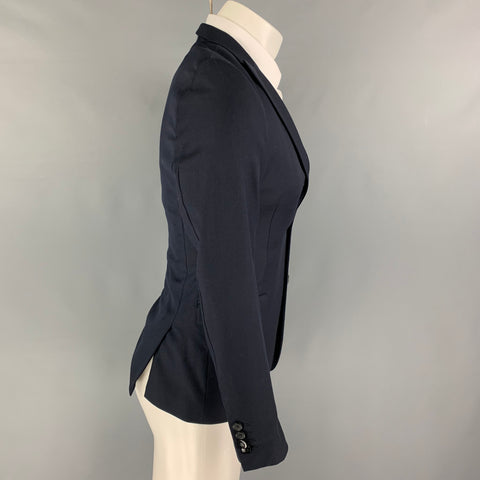 THE KOOPLES Size 36 Navy Wool Peak Lapel Sport Coat