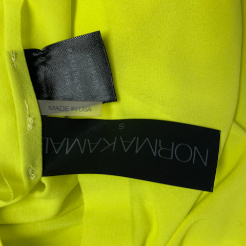 NORMA KAMALI Size S Yellow Neon Polyester Crew Neck Casual Top