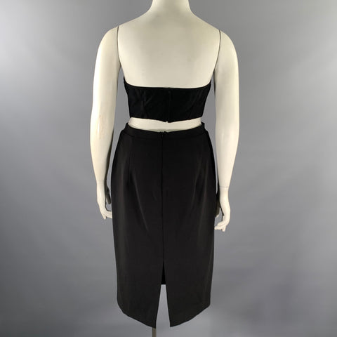 BLACK HALO Size L Black 3595114 Strapless Cocktail Dress