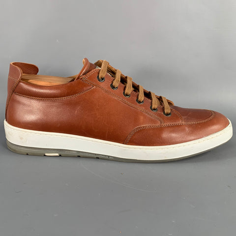 HESCHUNG Size 9 Brown Leather Low Top Sneakers