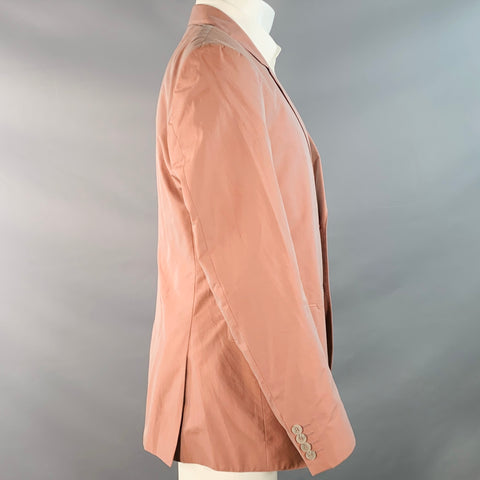 CALVIN KLEIN COLLECTION Size 41 Mauve Iridescent Cotton Sport Coat