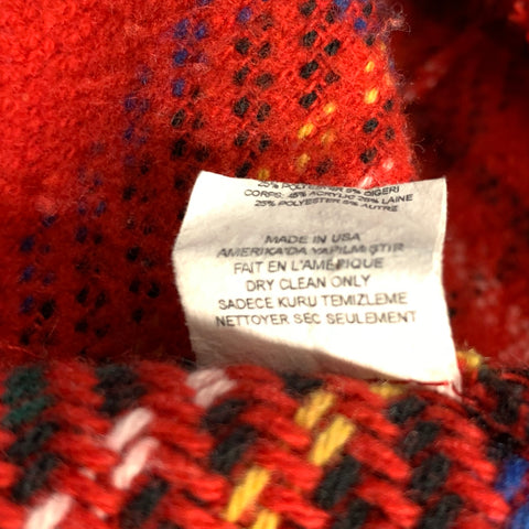 OPENING CEREMONY Size XL Red Wool Blend Plaid Jacket