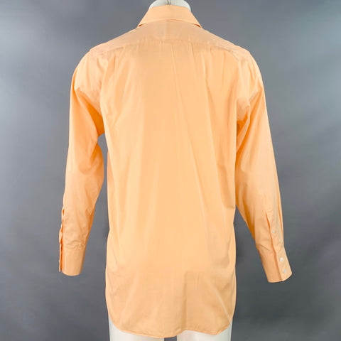 GARRICK ANDERSON Size S Orange Cotton Curved Cutaway Long Sleeve Shirt