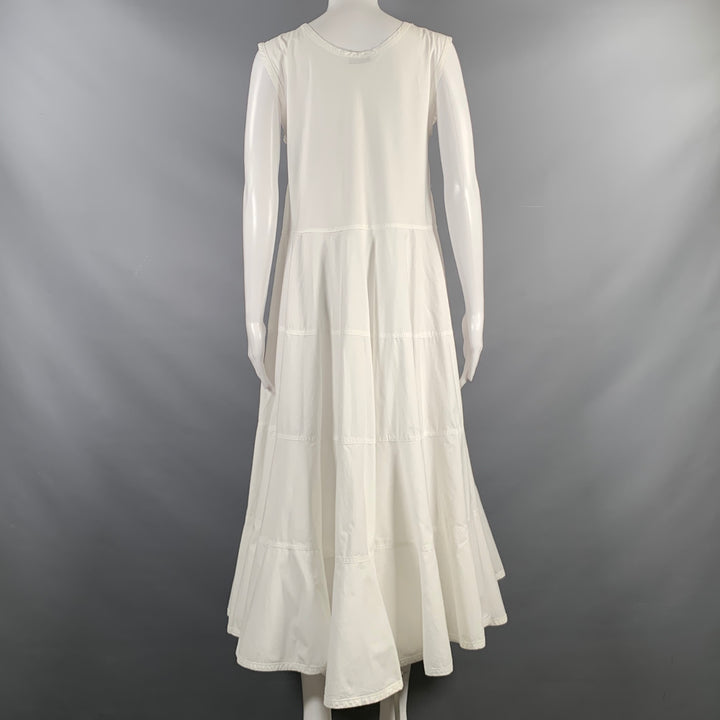 ME'NA CINQUE Size M White Cotton Sleeveless Midi Dress
