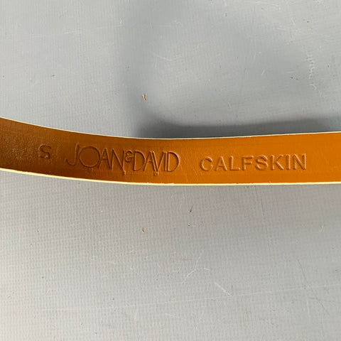 JOAN&DAVID Size S Beige Gold Embossed Calfskin Belt