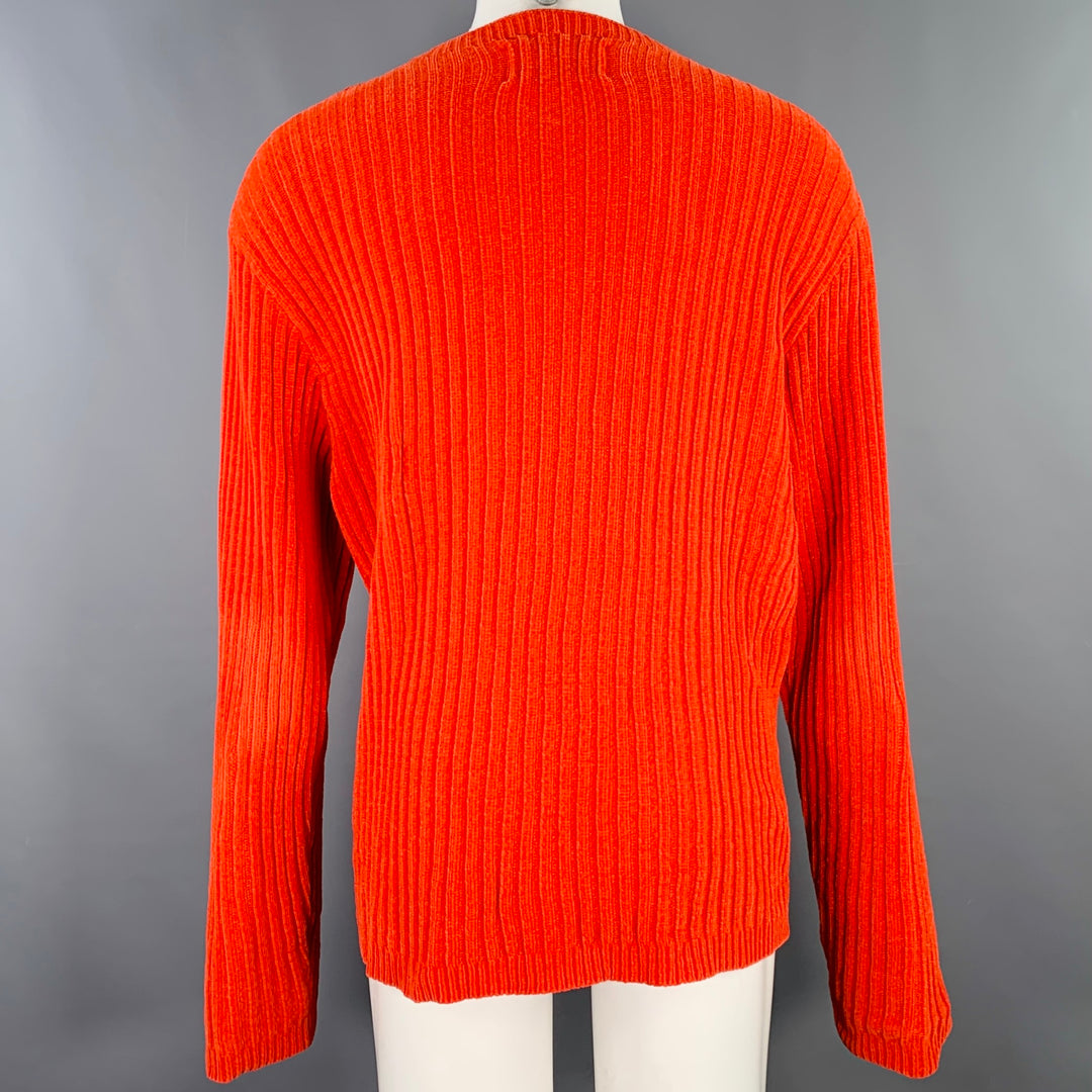 OUR LEGACY Size 40 Orange Chenille Ribbed Polyester Crew Neck Pullover