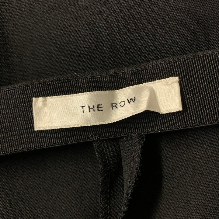 THE ROW Size 12 Black Wool Elastane Pintuck Side Zipper Pants