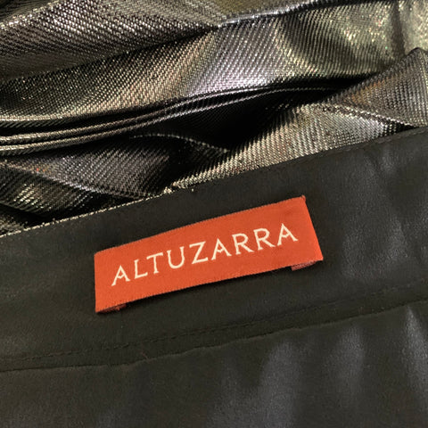 ALTUZARRA Size M Black Polyester Polyamide Metallic A-Line Skirt