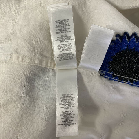 PS by PAUL SMITH Size M Cream Black & Blue Embroidery Short Sleeve Shirt