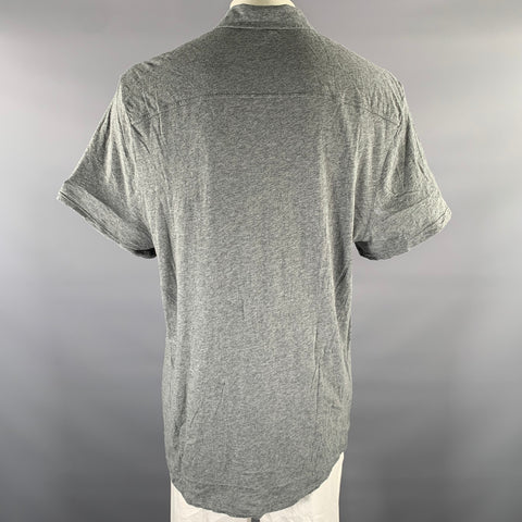 JAMES PERSE Size XXL Grey Heather Cotton Knit Short Sleeve Shirt