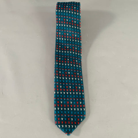 ADAM KIMMEL Red White Blue Numbers 777 Cotton Skinny Tie