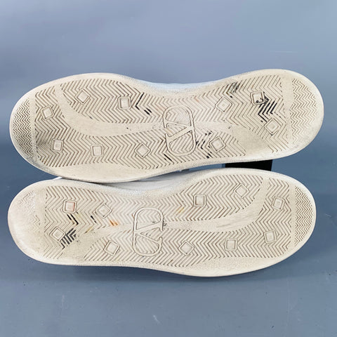 VALENTINO Size 10 White Perforated Leather Lace-Up Sneakers