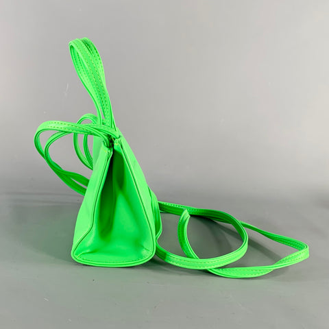 TELFAR Green Neon Embossed Faux Leather Cross Body Handbag