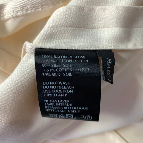 HAIDER ACKERMANN Size 44 Cream Twill Rayon Viscose Double Breasted Blazer