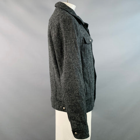 UNIONMADE Size XL Charcoal Wool Classic Snaps Jacket