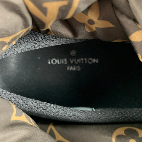 LOUIS VUITTON Taille 8 Bottes monogramme en nylon marron noir