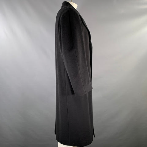 CANALI Size XL Black Wool Blend Coat