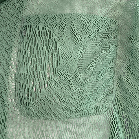 BRAIN DEAD Size L Green Multi Color Knit Polyester One Pocket Mesh Short Sleeve Shirt