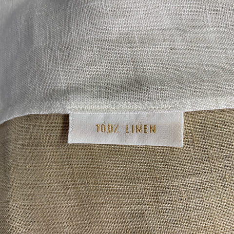 BRIONI Size XL Beige White Contrast Trim Linen One Pocket Short Sleeve Shirt