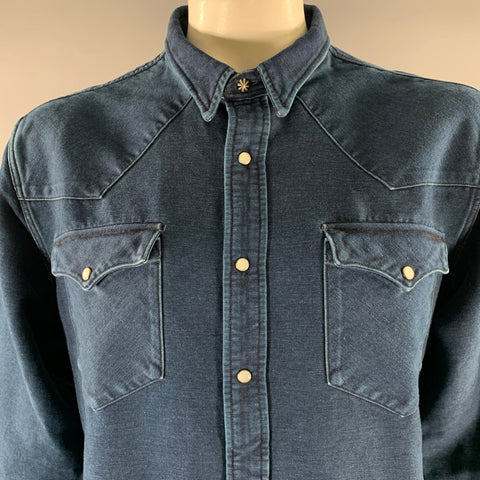 RRL by RALPH LAUREN Size XXL Navy Indigo Cotton Western Shirt Jacket