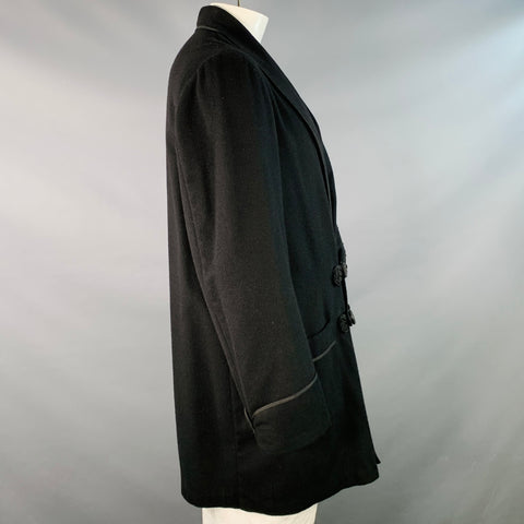 ALAN BILZERIAN Size XL Black Cashmere Shawl Collar Toggle Closure Coat