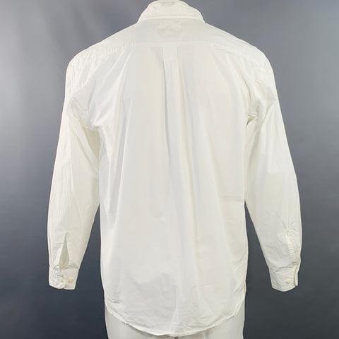 MERZ B. SCHWANEN Taille XL Chemise à manches longues en coton blanc, coupe décontractée, une poche