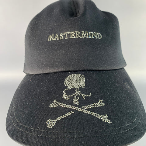 MASTERMIND JAPAN Size S Black Rhinestones Skull Polyester Baseball Cap Hat
