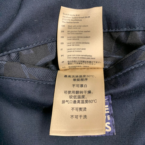 SCOTCH AND SODA Size XXL Navy Black Leaves Polyester Bomber Jacket