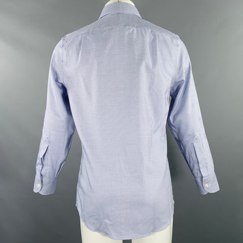 CHARLES TYRWHITT Size S Blue Grey Lines Cotton Cutaway Collar Long Sleeve Shirt