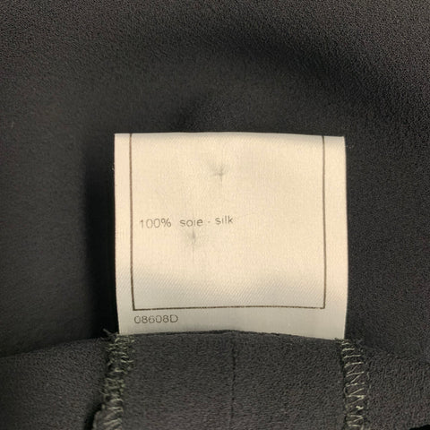 CHANEL 1999 Size 4 Black Silk Wide Leg Dress Pants