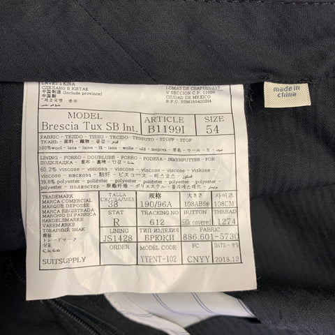SUITSUPPLY Size 36 Black Solid Wool Tuxedo Dress Pants