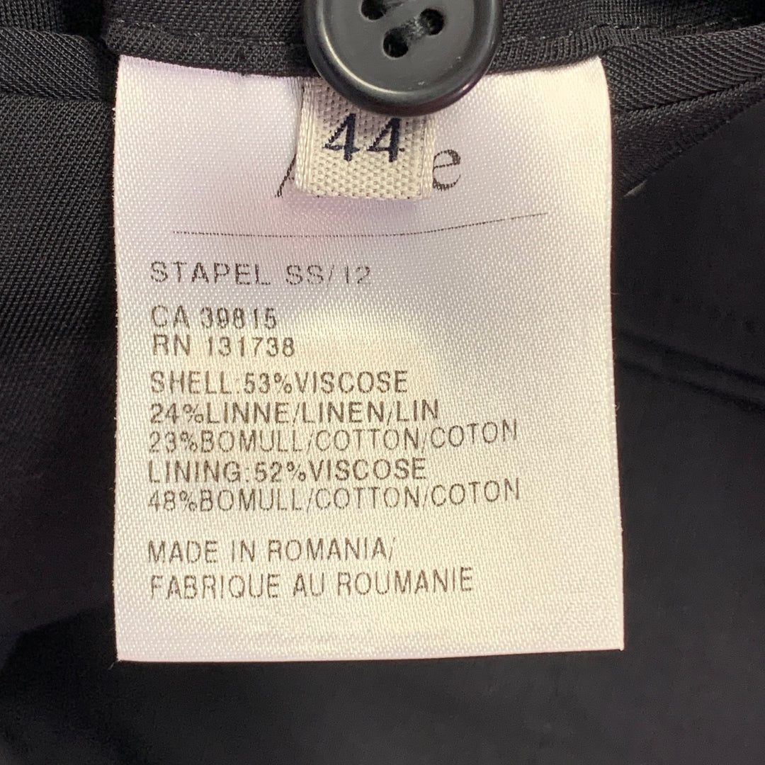 ACNE STUDIOS SS12 Size 34 Black Viscose Linen Cotton Sport Coat