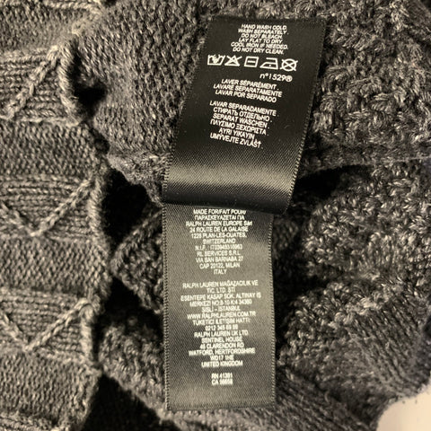 RRL by RALPH LAUREN Size M Black Grey Knitted Cotton High Collar Sweater