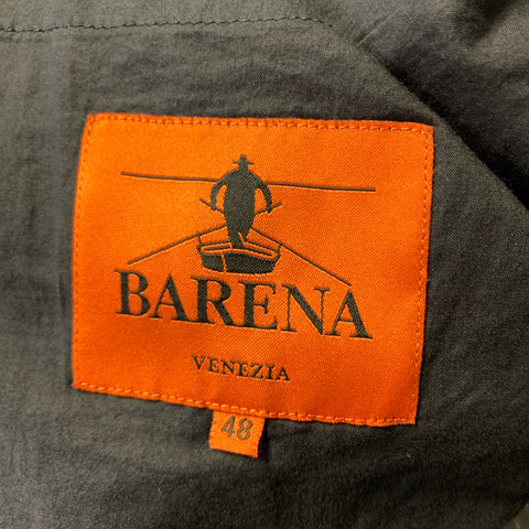 BARENA Size 12 Black Dark Grey Wool Blend Notch Lapel Cardigan