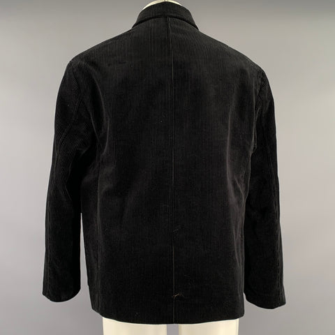 MARGARET HOWELL Size M Black Corduroy Cotton Notch Lapel Coat