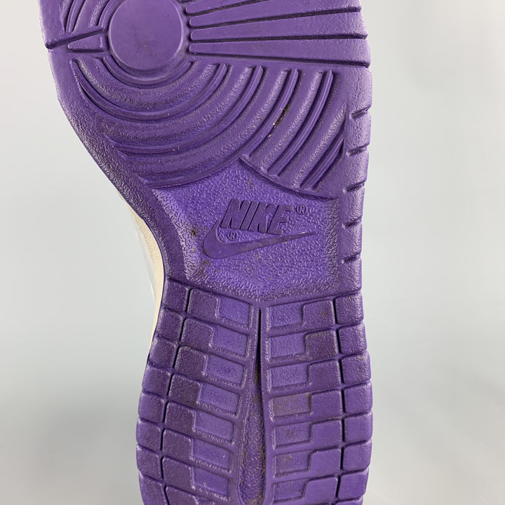 NIKE SB "Dinosaur Jr." Size 8.5 Silver & Purple Metallic Leather High Top Sneakers