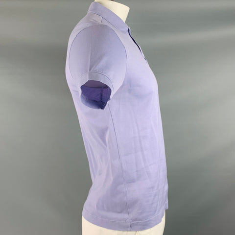 STONE ISLAND Size L Purple Cotton Logo Half Placket Polo