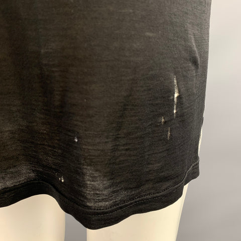 ALEXANDRE PLOKHOV Size S Black Grey Graphic Cotton Tank Top
