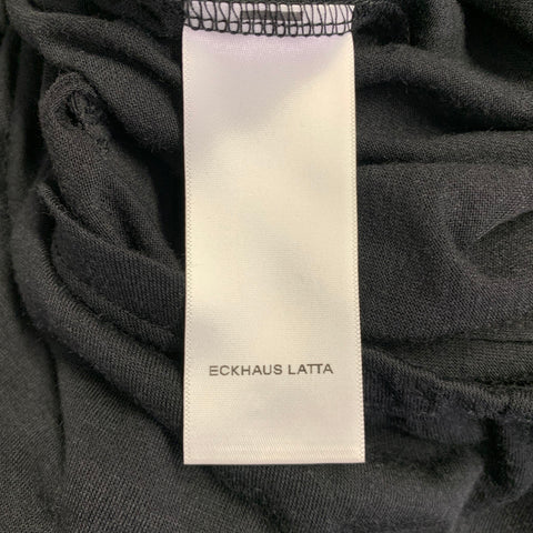 ECKHAUS LATTA Size L Cassius Nightfall Black Polyester Blend Buttoned Tank Top