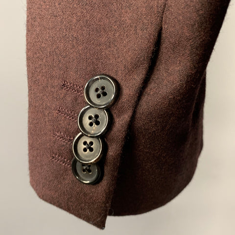 PAUL SMITH Chest Size 42 Burgundy Heather Wool Cashmere Notch Lapel Sport Coat
