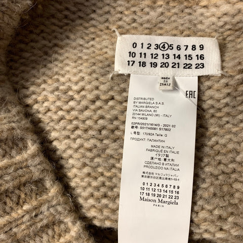 MAISON MARGIELA Size L Khaki Alpaca Blend Knitted Oversized Vest