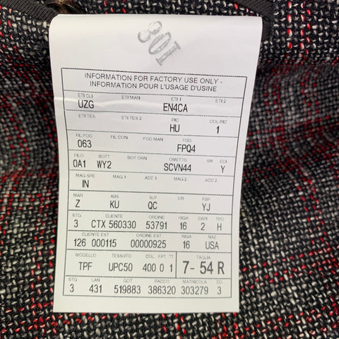 ERMENEGILDO ZEGNA Size 44 Grey Burgundy White Tweed Sport Coat