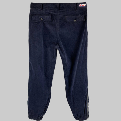 GIVENCHY Size 32 Navy Blue Relaxed Corduroy Combat Trousers