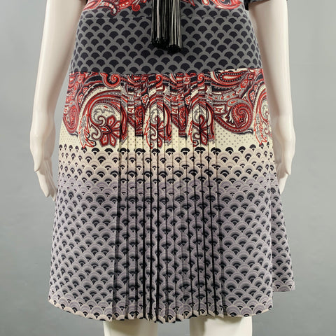 Robe plissée GUCCI en soie multicolore imprimé chinoiserie, taille 4