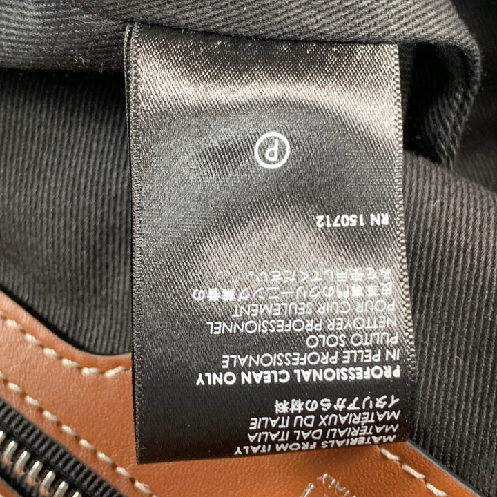 AMIRI Brown Cream Canvas Leather Backpack Bag