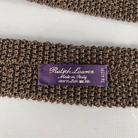 RALPH LAUREN Brown Silk Knit Tie