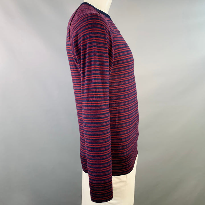 PS by PAUL SMITH Size L Navy Red Stripe Merino Wool Crew Neck Pullover