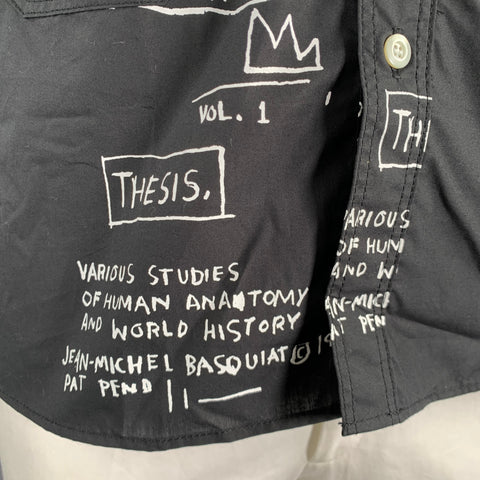 JUNYA WATANABE 2022 Size XL Black White Basquiat Graphic Cotton Short Sleeve Shirt