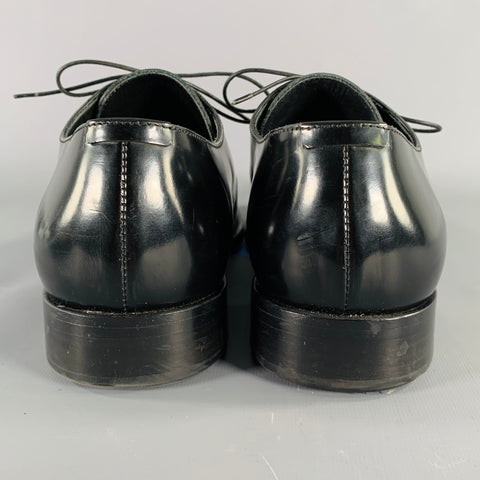 JOHN VARVATOS Size 11 Black Patent Leather Derby Lace Up Shoes